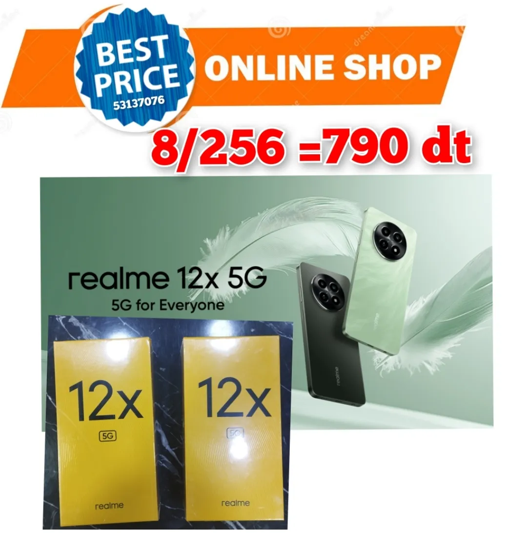  ????Realme 12X 5G 8/256 Cacheté paquet fermé #Validé✔️ à Tunis - Photo 2