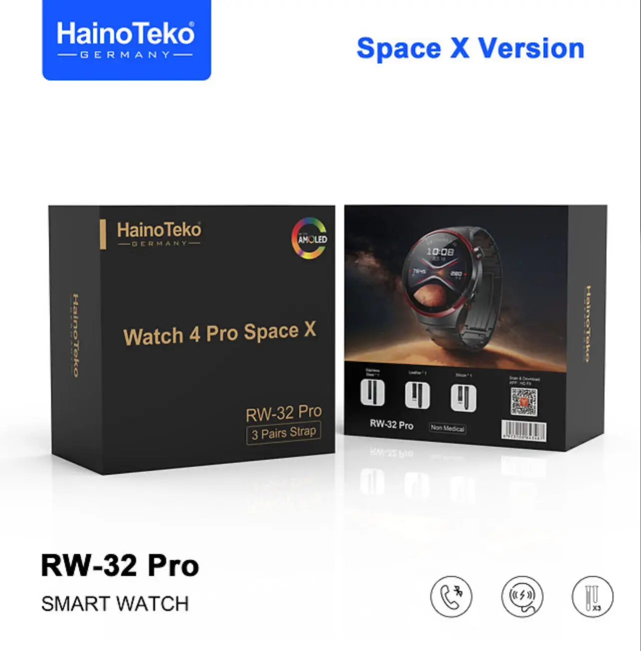 Smart Watch Haino Teko + 3 Bracelet - RW-32 Pro - SPACE X VERSION à Manouba - Photo 2