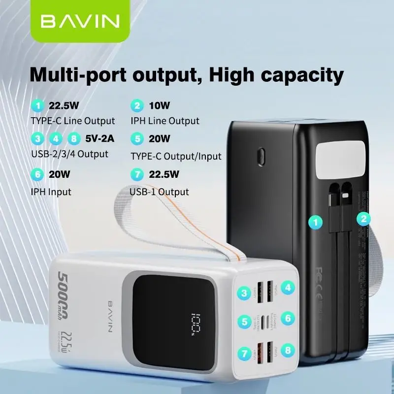  Power Bank 50000Mah 22.5W Fast Charging - Bavin PC1032S Au Meilleur Prix en Tunisie à Manouba - Photo 3