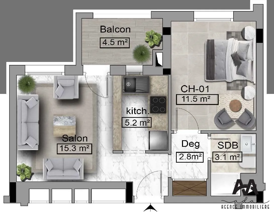  un appartement s+2 au 3éme étage(sans ascenseur)a louer situé a bardo cité errawdha en face station rfr 