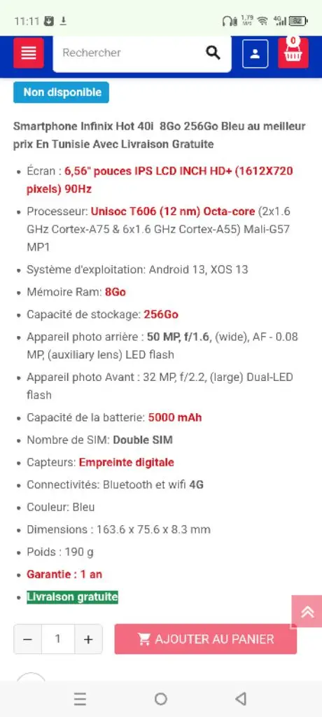  Infinix hot 40 i 12 g ram à Tunis - Photo 3