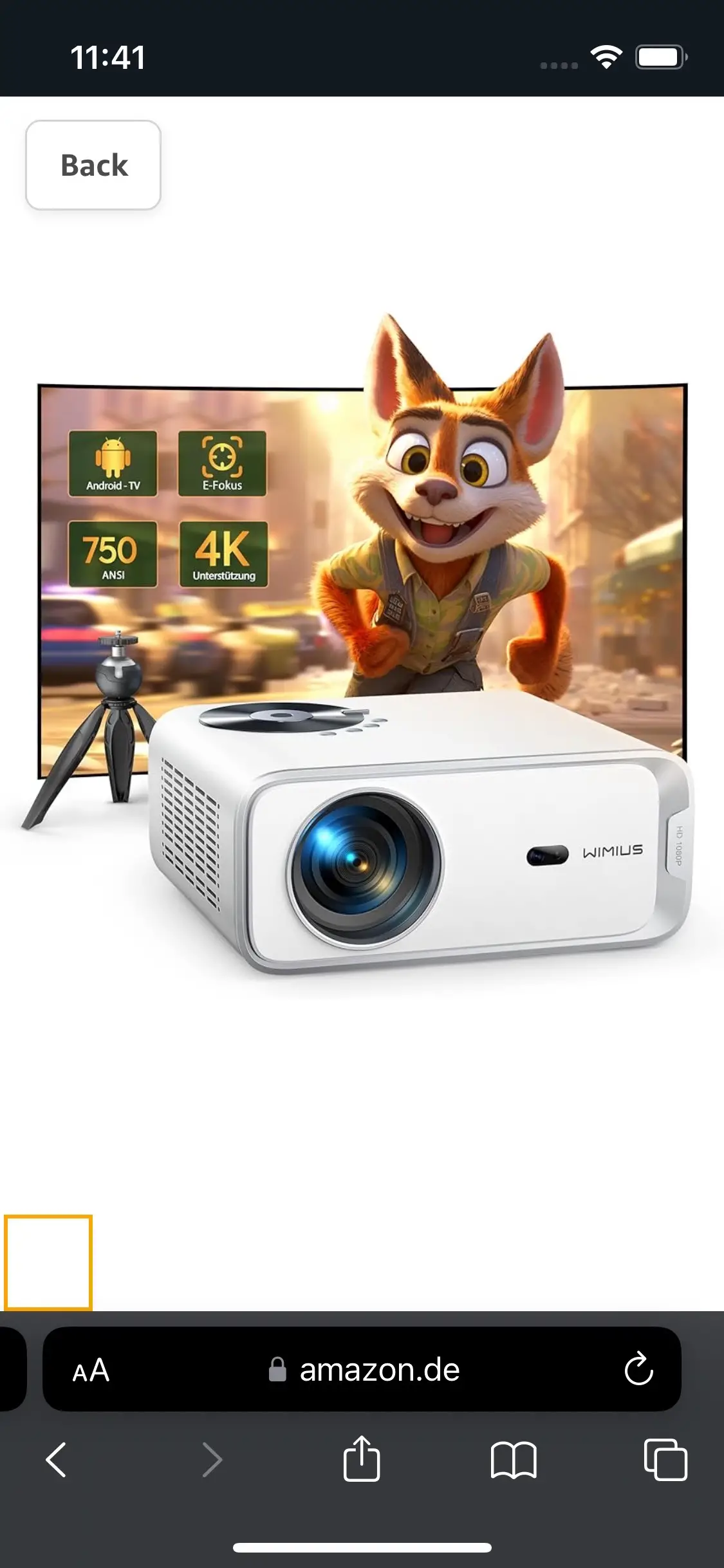  Vidéo projecteur 4K support, Android, Netflix cacheté avec garantie à Tunis - Photo 2