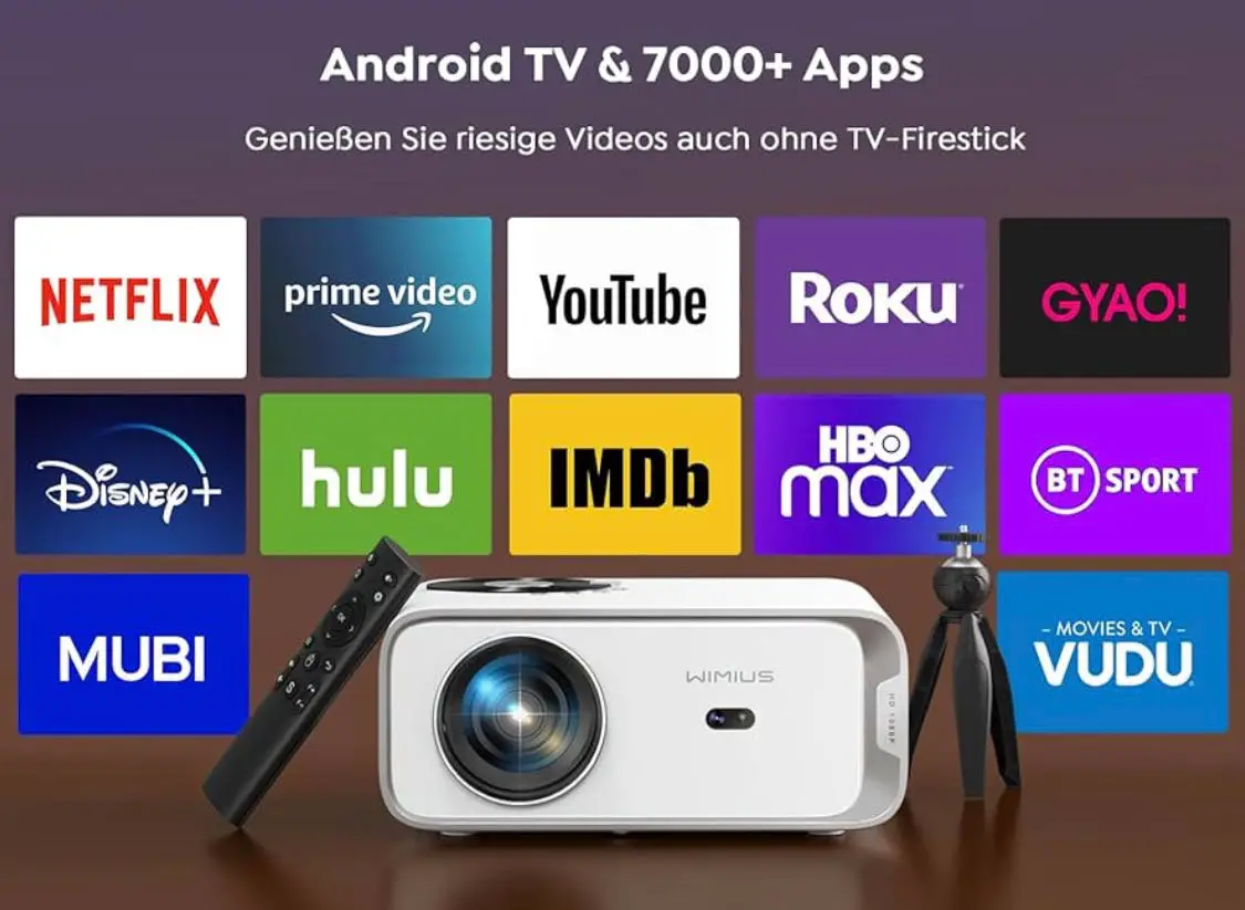  Vidéo projecteur 4K support, Android, Netflix cacheté avec garantie 