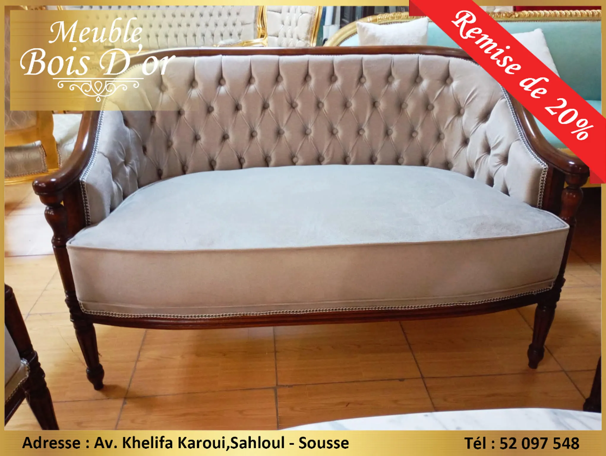  Petit Salon Bateau Bois Blenz en PROMOTION. à sousse - Photo 2
