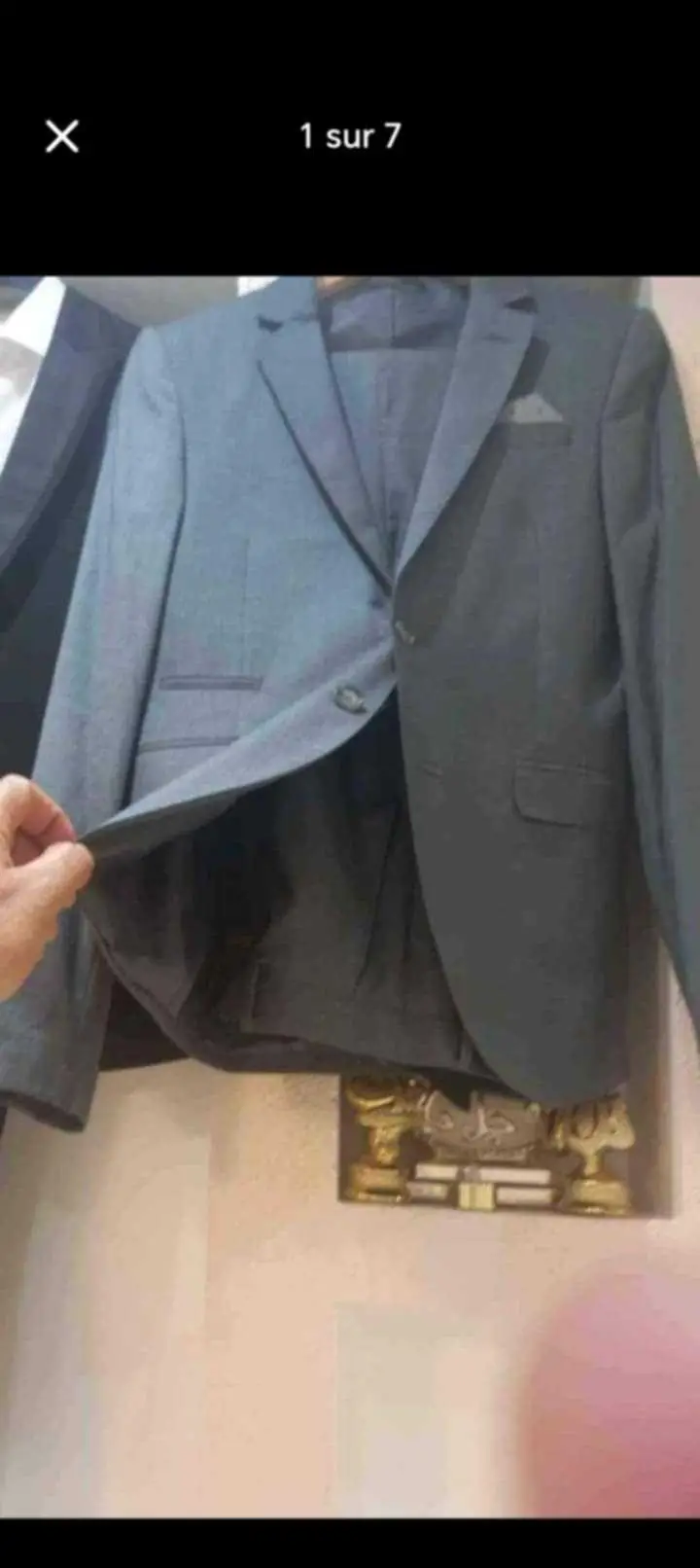  A vendre 2 costumes Heni collection bleu et HA gris malbousin lebsa wahda modèle slim fit taille 46 à Tunis - Photo 2