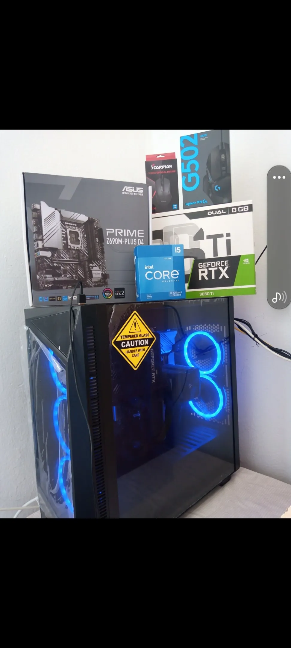  Desktop Gamer high specs i5 12gen rtx3060ti 8gb 