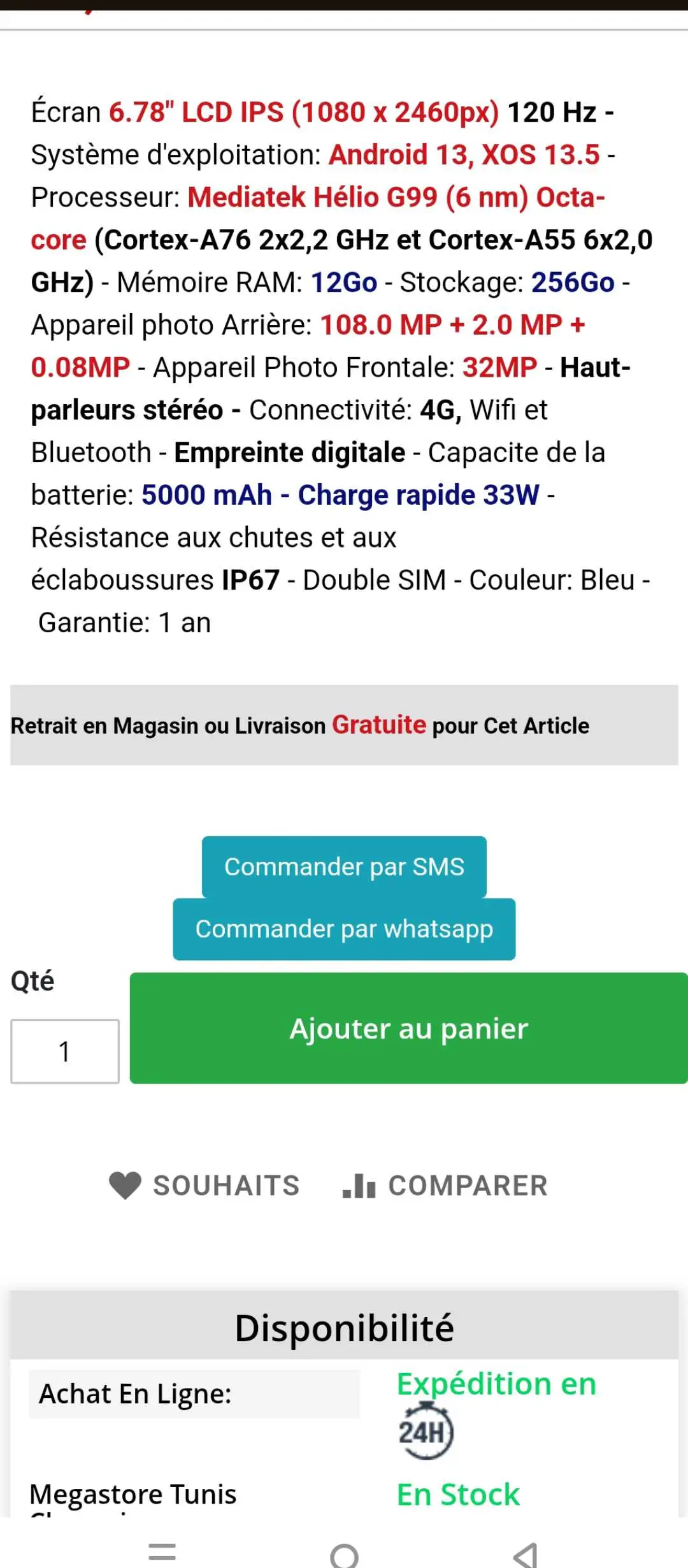  Infinix Hot40 pro 256,,,ram21 ????????presque cacheté très peu utilisé Encore sous Garantie à Ariana - Photo 3