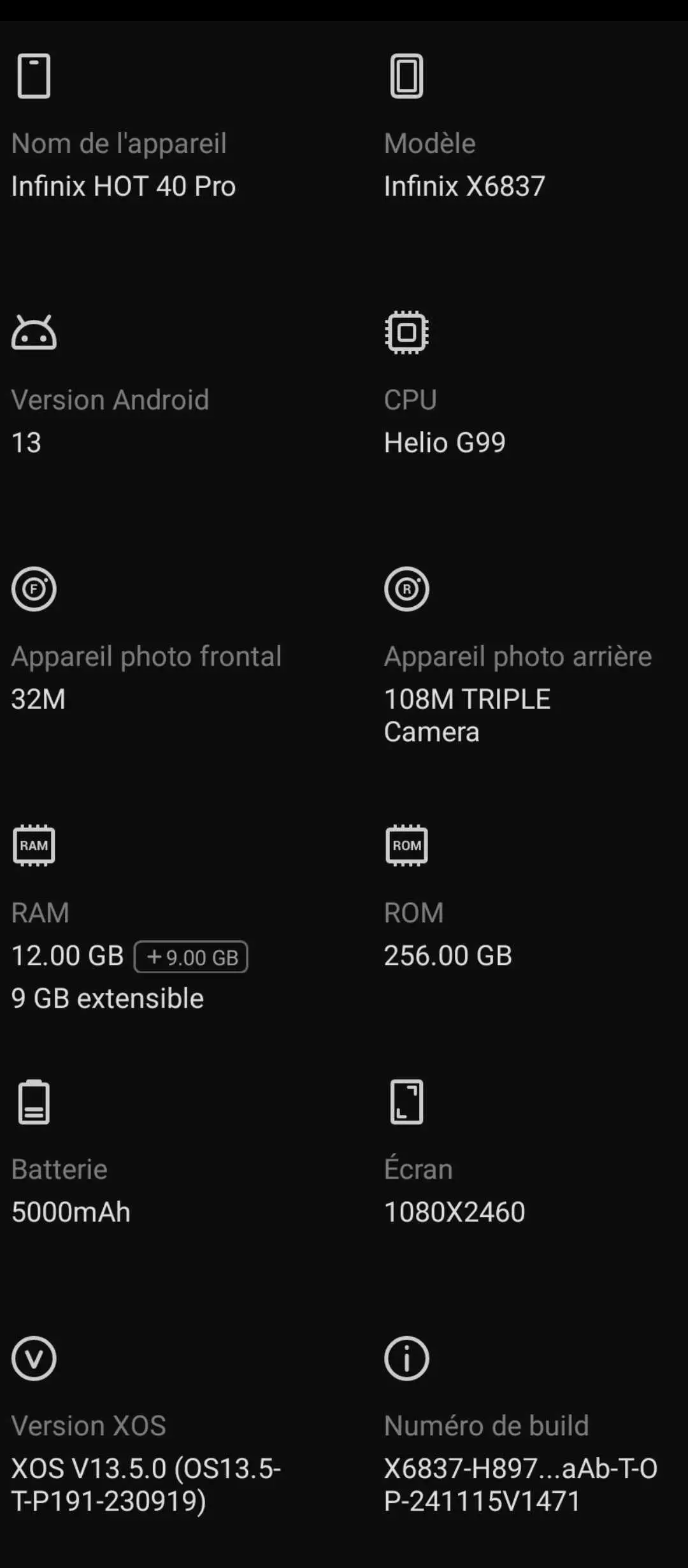  Infinix Hot40 pro 256,,,ram21 ????????presque cacheté très peu utilisé Encore sous Garantie à Ariana - Photo 2
