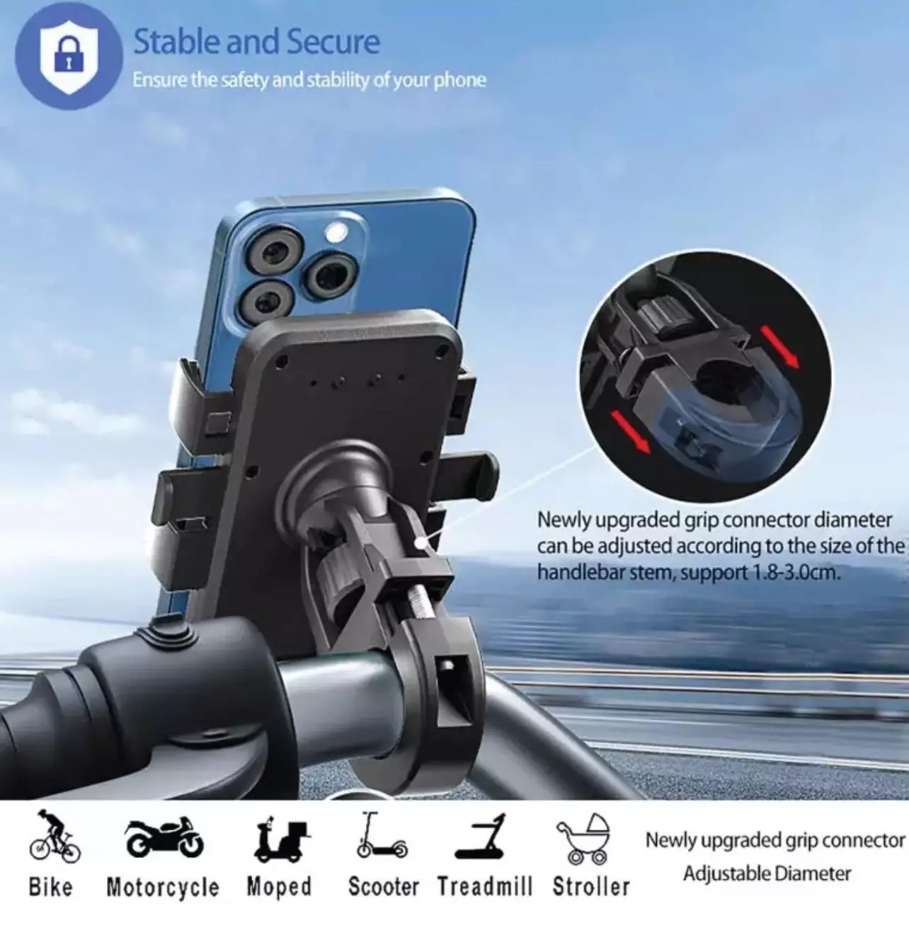  Support de téléphone portable pour moto scooter - navigation avec parapluie à Manouba - Photo 3