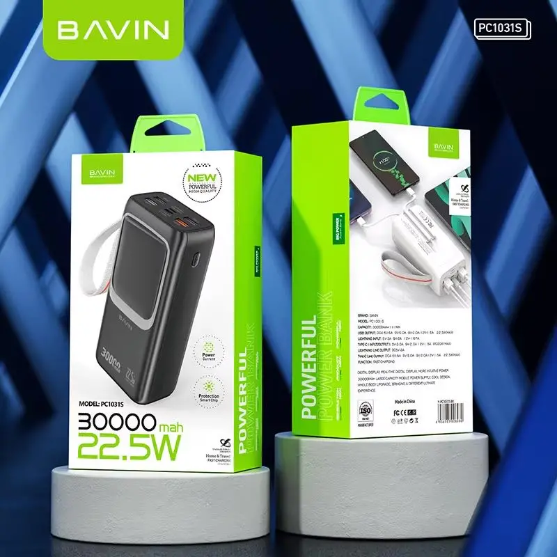  Bavin Power Bank 30000Mah 22.5W Fast Charge - avec Cables - Au Meilleur Prix en Tunisie à Manouba - Photo 2