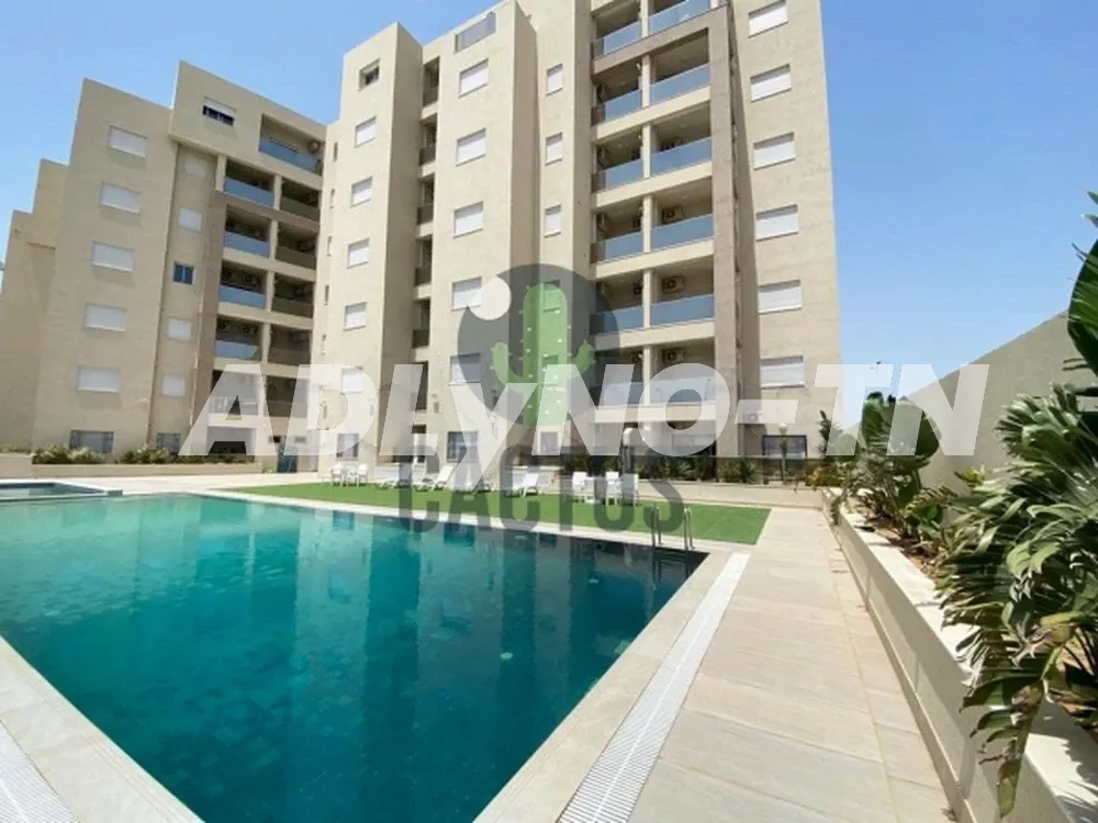Location Annuelle: S+1 meublé dans une résidence avec piscine à cité el wafa, Nabeul.