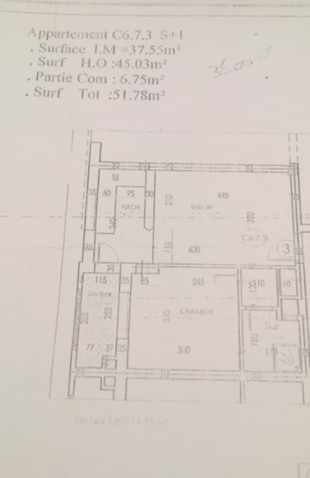  un appartement s+2 au 3éme étage(sans ascenseur)a louer situé a bardo cité errawdha en face station rfr 