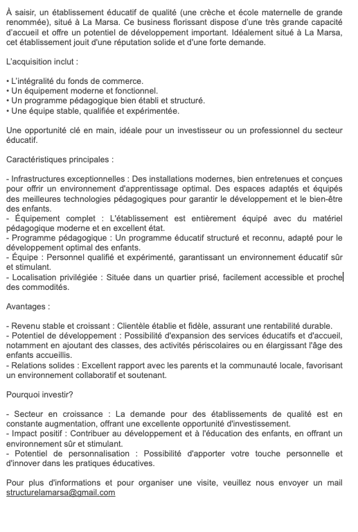    Une opportunité clé en m