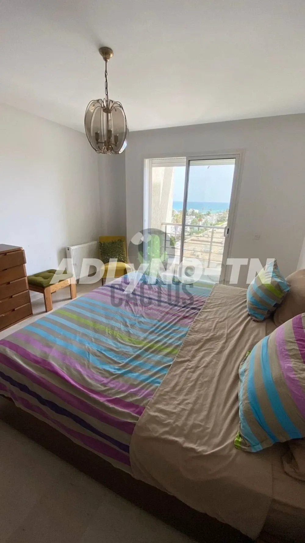 Location annuelle: S+3 meublé vue sur mer à Néapolis, Nabeul. à Nabeul - Photo 6