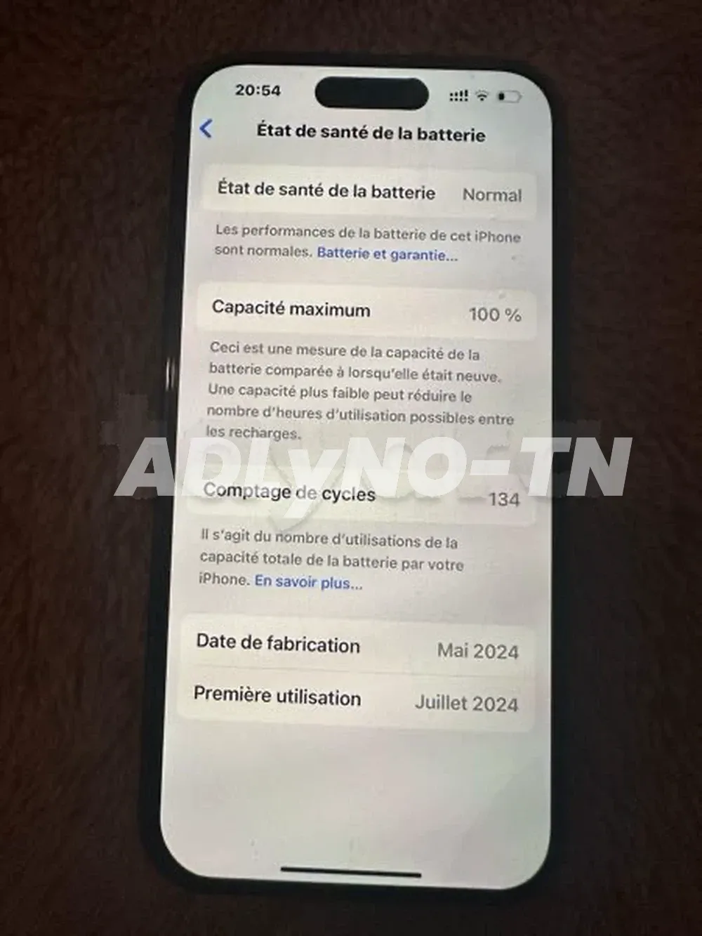 Iphone 15 pro 128gb Batterie ? 20 Cycle count