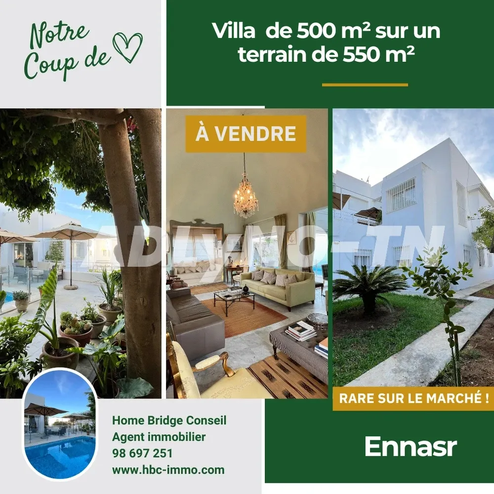 A Vendre villa de 500 m² sur un terrain de 550 m² à Ennasr 2 à Ariana - Photo 7