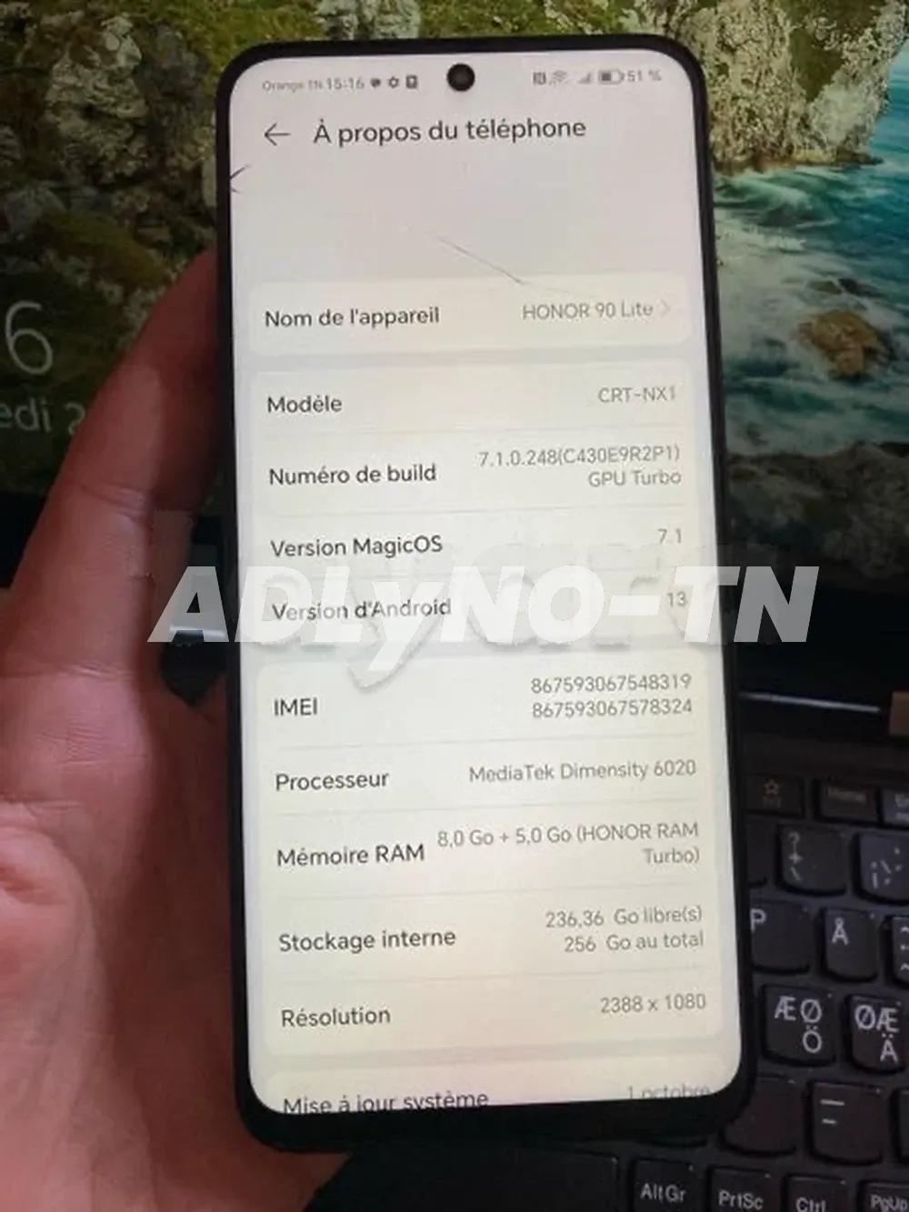 HONOR 90 Lite 5G 8GB 256GB fih tach3ira fl blara à Kairouan - Photo 2