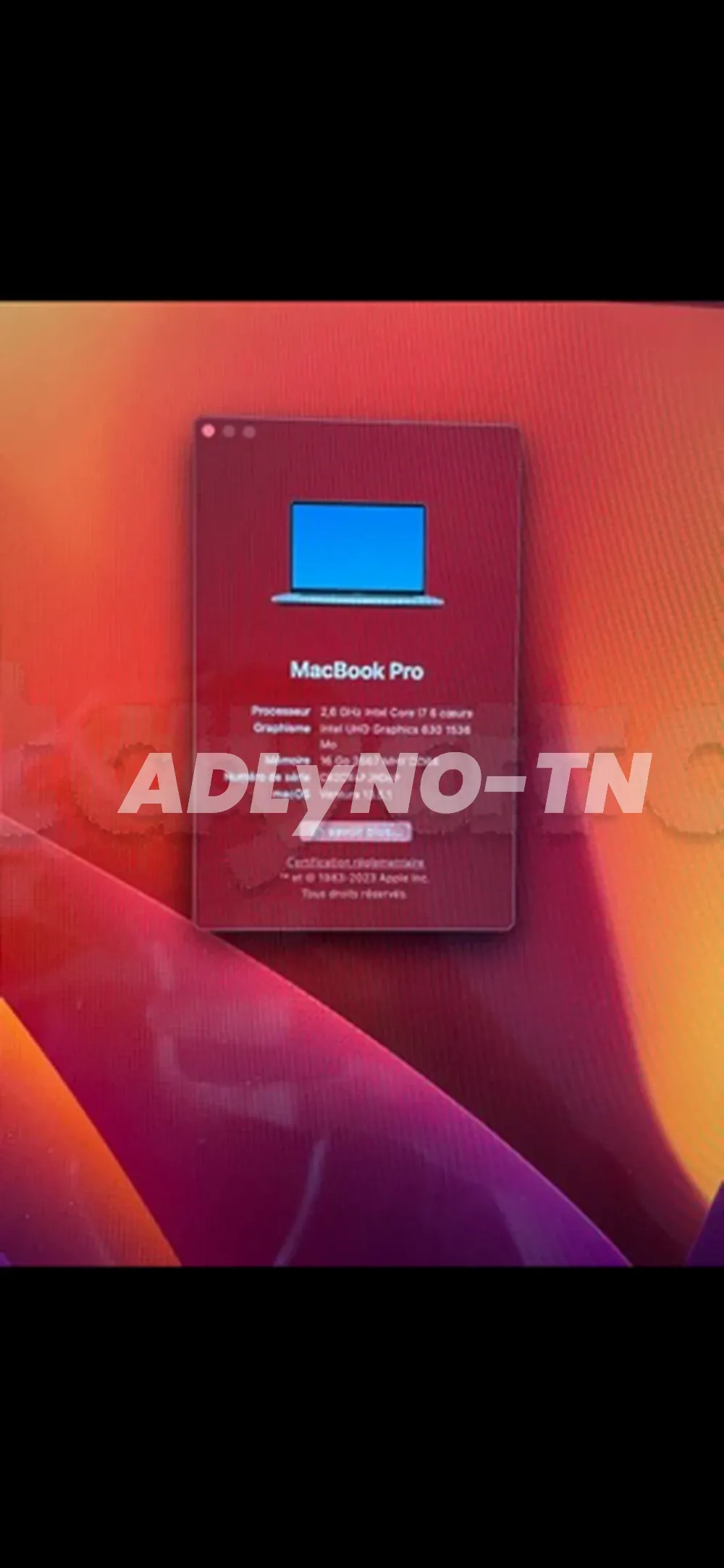 MacBook Pro 2019 512g SSD 16g ram 16 pouces écran état neuf aucun défaut tt en marche 10/10 avec le chargeur et facture prix 3100dt tel 20172643 à Tunis - Photo 5