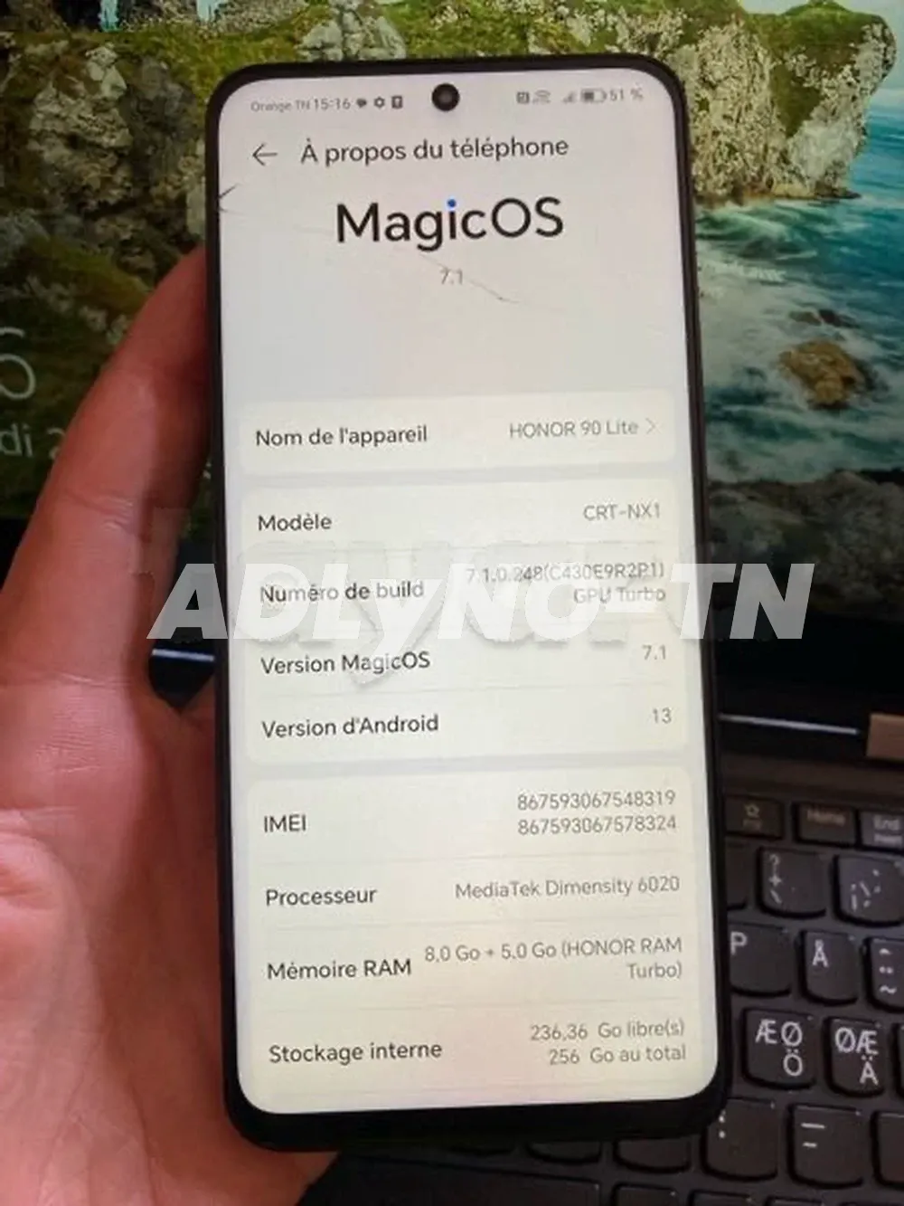 HONOR 90 Lite 5G 8GB 256GB fih tach3ira fl blara à Kairouan - Photo 3