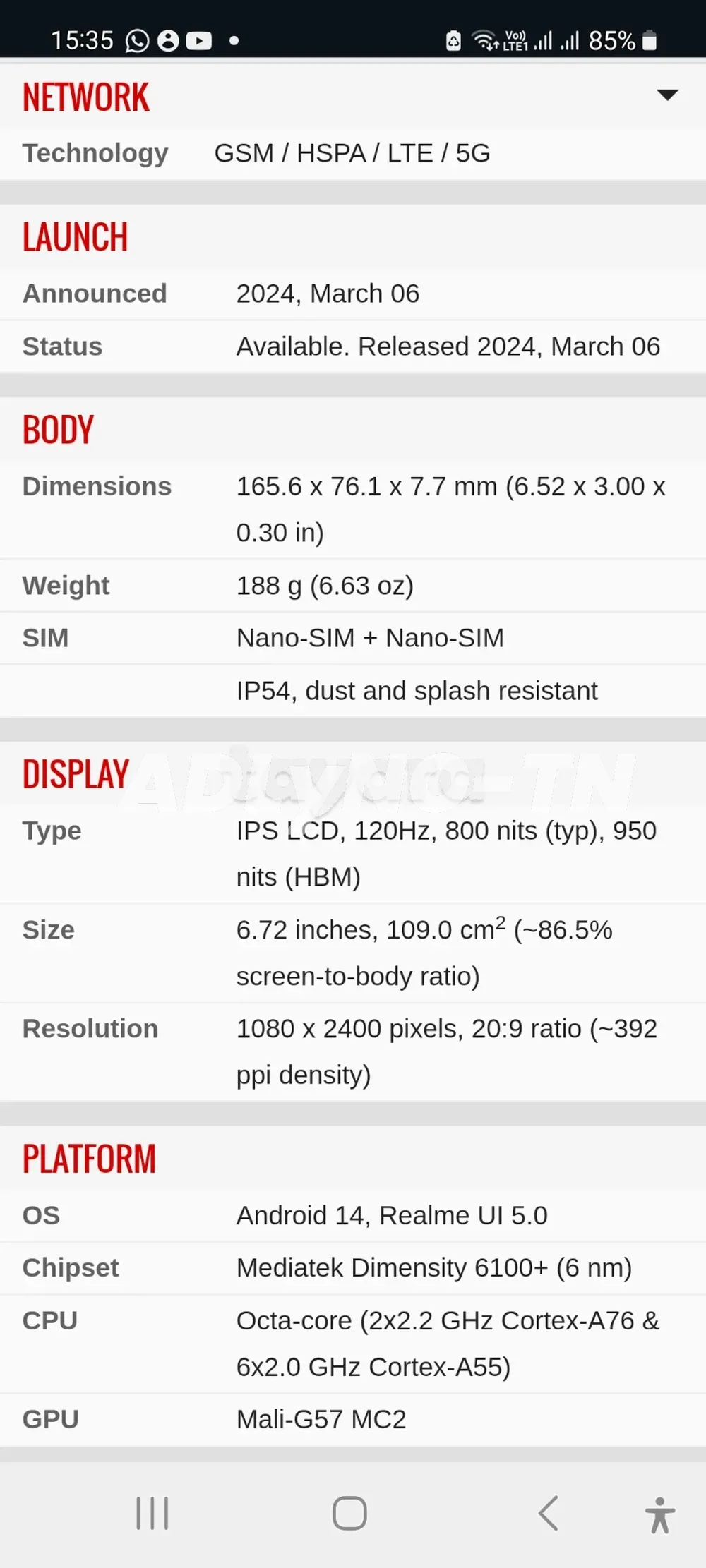 Realme 12 5G 256 8GB neuf dans son packet à Ben Arous - Photo 5