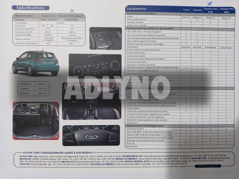 FORD FIESTA TITANIUM PLUS ECOBOOST 1.0 L à Ariana - Photo 7