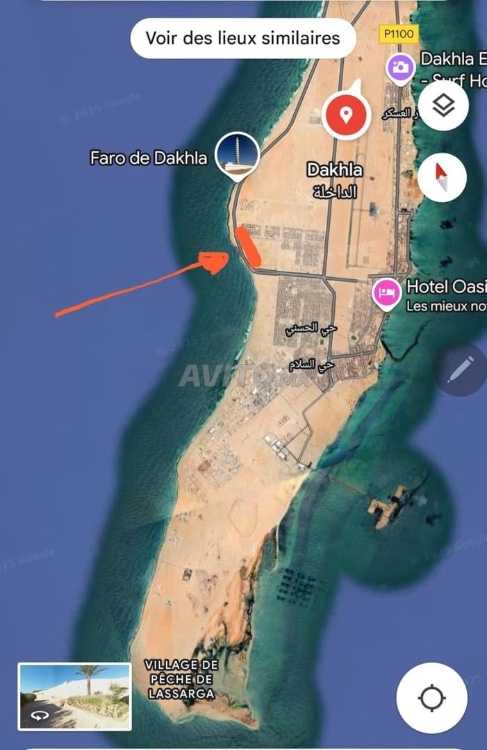 Terrain vue sur mer à dakhla 🌊