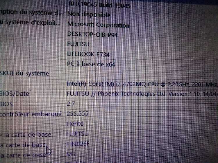 FUJITSU LIFEBOOK i7 G4 8Go RAM 256Go SSD Btter 5H