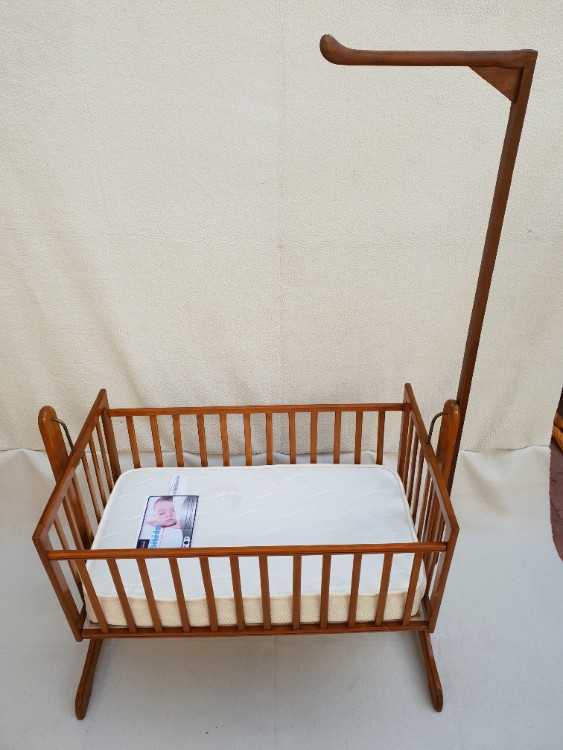 Balancelle Lit Berceau bébé bois massif et Matelas