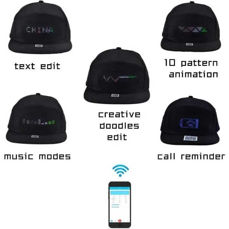Casquette LED Programmable avec Contrôle via Appli