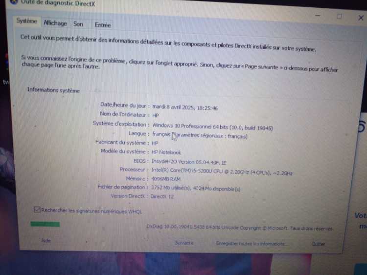 Hp i5 8eme Slime Ram 8 Disc 256 SSD batterie 6h