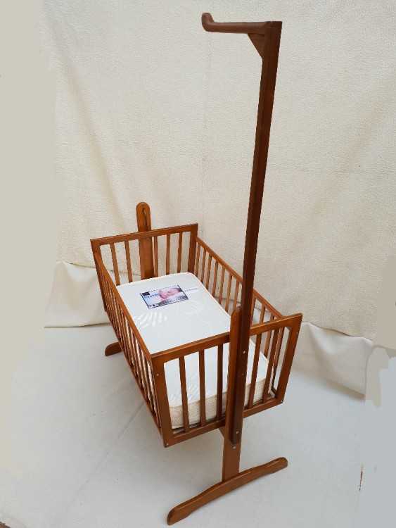 Balancelle Lit Berceau bébé bois massif et Matelas