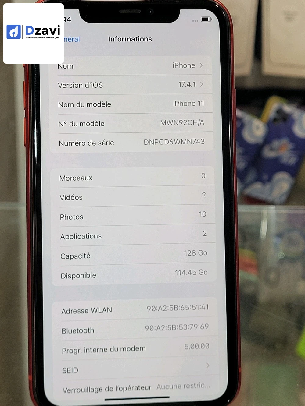 IPhone 11 red edition 92 etat battery 128gb 2sim etat 10 sur 10