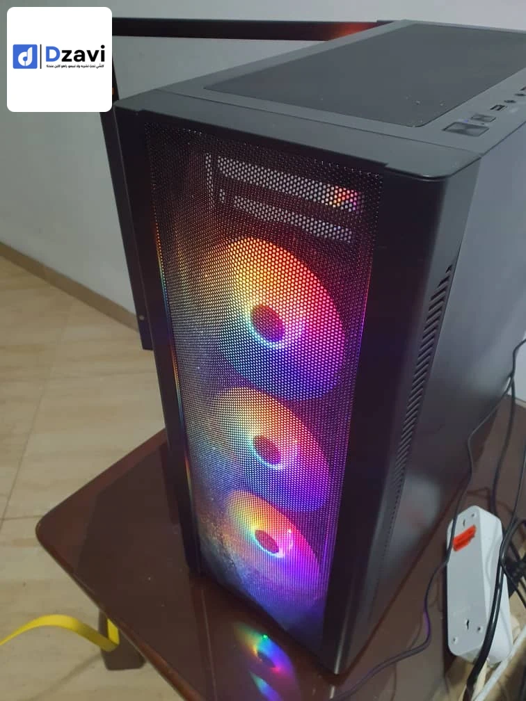 rayzen 5 5600GT GPU AMD RADEON GRAPHIQUE 8GO VRAM 16 GO RAM DDR4 3600 DISQUE DUR SSD 512 NVME BOITIER GAMING GALAX 4 FAN RGB CATRE MERE ASROCK B 450 M ALIMENTATION 550 W META
