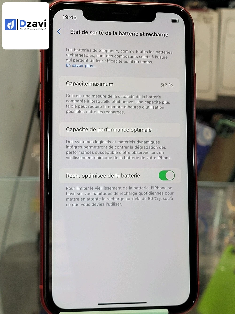 IPhone 11 red edition 92 etat battery 128gb 2sim etat 10 sur 10