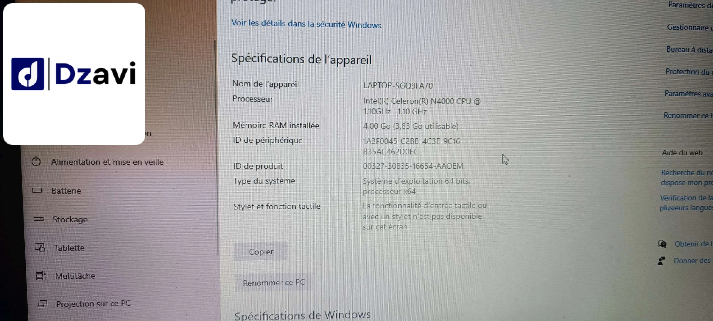 pc portable Asus Celeron