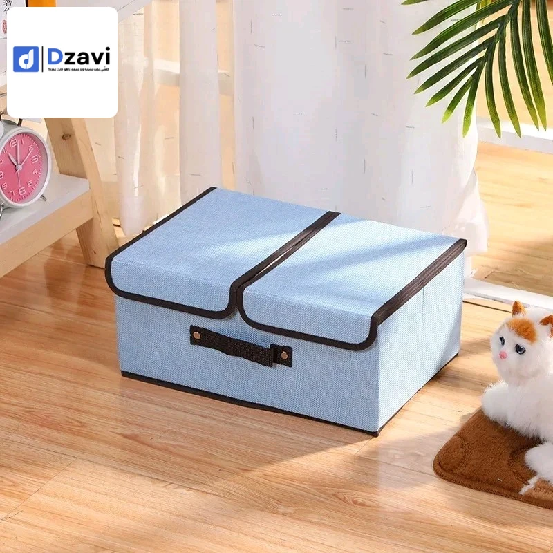 Coffret double housse en coton et chanvre Matériel :Tissu en coton Dimensions : 50x30x25cm