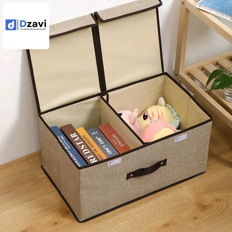Coffret double housse en coton et chanvre Matériel :Tissu en coton Dimensions : 50x30x25cm