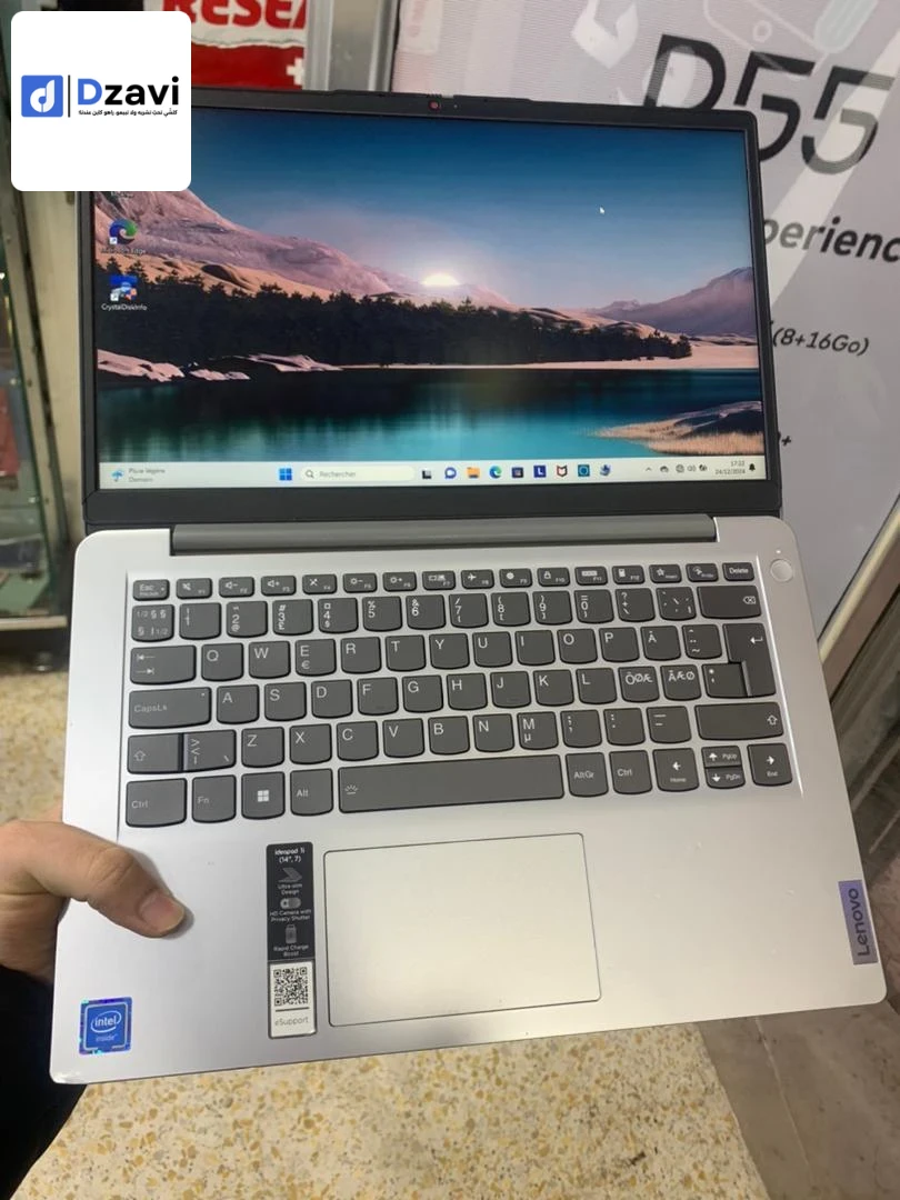 ???? Lenovo ideapad 1 ???? Processeur: Celeron N4120 (4-Cores). mieux que i3 5 ème genération Carte graphique: Intel(R) UHD Graphics 600 Ecran: 14 pouces FHD Ssd: 256gb Ram: 8Gb Excellente batterie ???? Clavier Qwerty +chargeur original (45w)???? Produit 