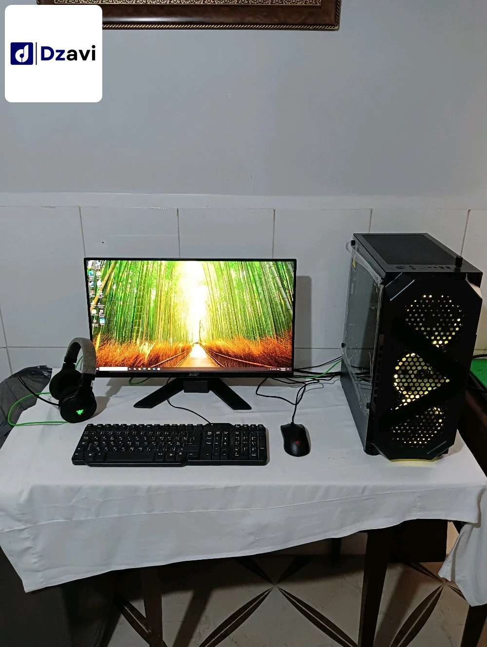 Pc gamer : توصيل متوفر لكل الولايات ???????????? -Écran acer 24 pouces .75hz display port. + 2 HDMI porte. 1080p + Haut-parleurs internes. -Boitier Twins 3 fan RGB -Carte mère asus B450m-A fiha 4 slot pour ram -Processeur Ryzen 3 2200g Vega 8 + fan -Ram 1