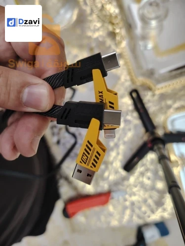 Awei-Câble de charge rapide multifonction, PD27W, quatre en un, charge touristique C65W, adapté pour Apple 15, Xiaomi Samsung