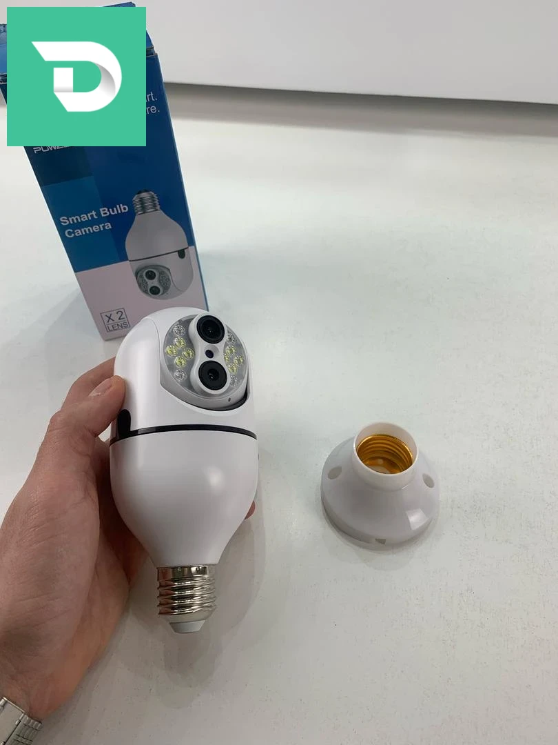 Caméra de Sécurité Ampoule à Double Objectif Suivi Automatique – كاميرة مراقبة بميزة التتبع الذاتي 