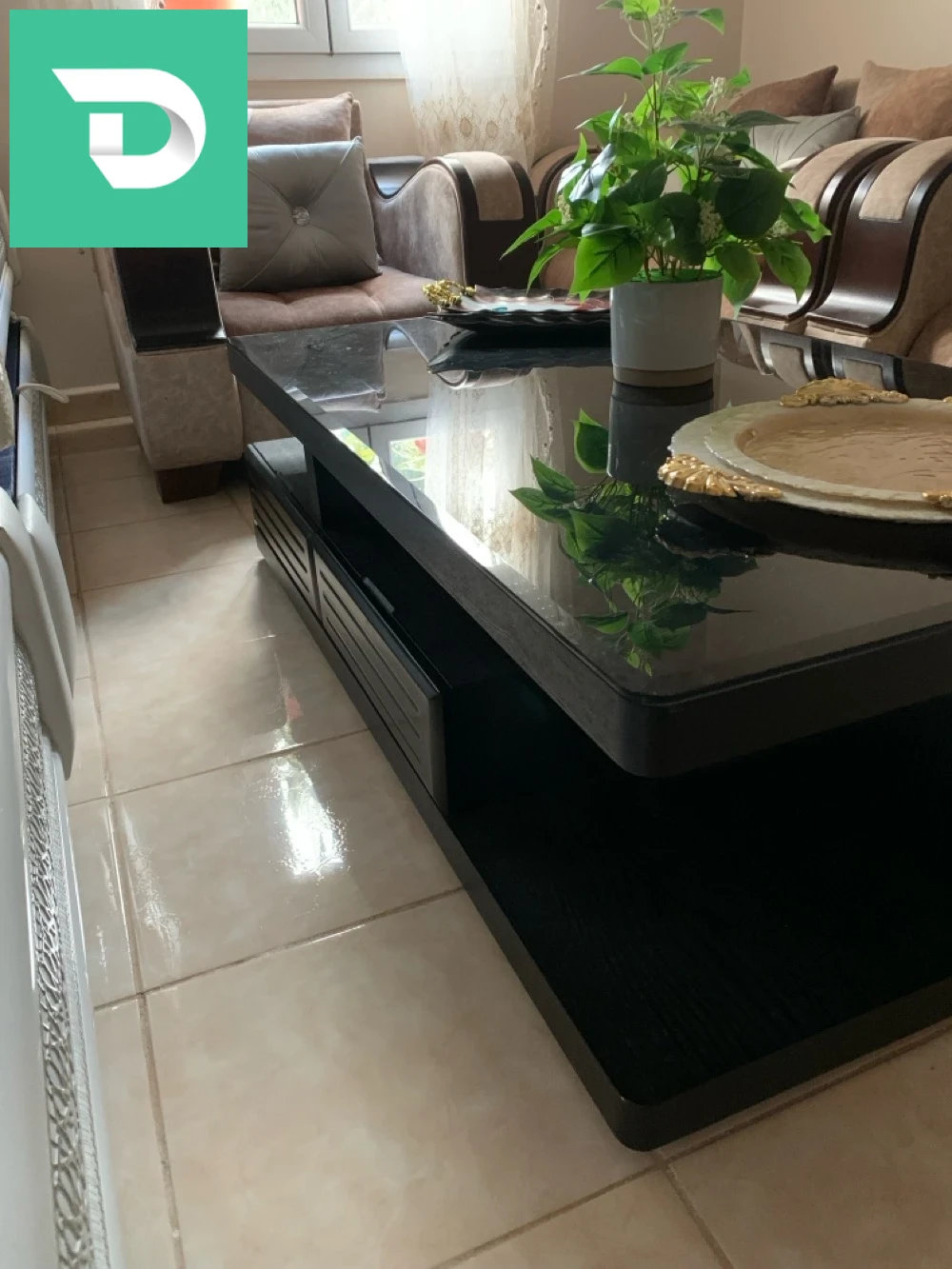 canapé’s coffret+ table blanche+table noire 