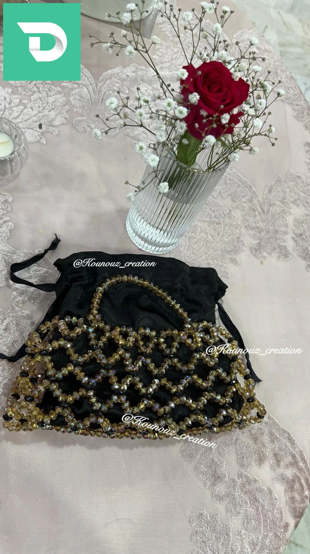 sac en cristal حقيبة يد بخرز الكريستال 