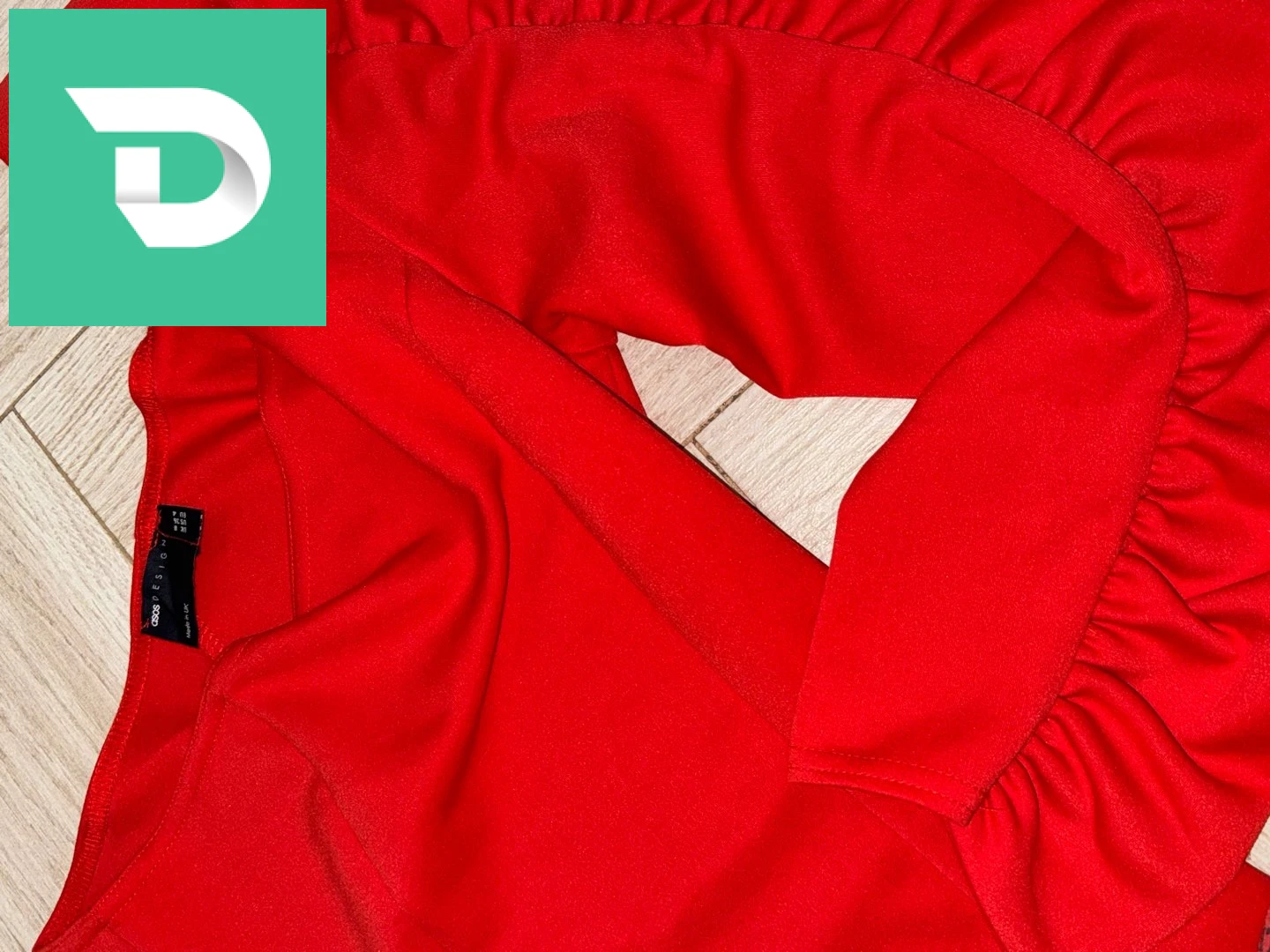 robe midi rouge orangé taille 36/38 made in uk 