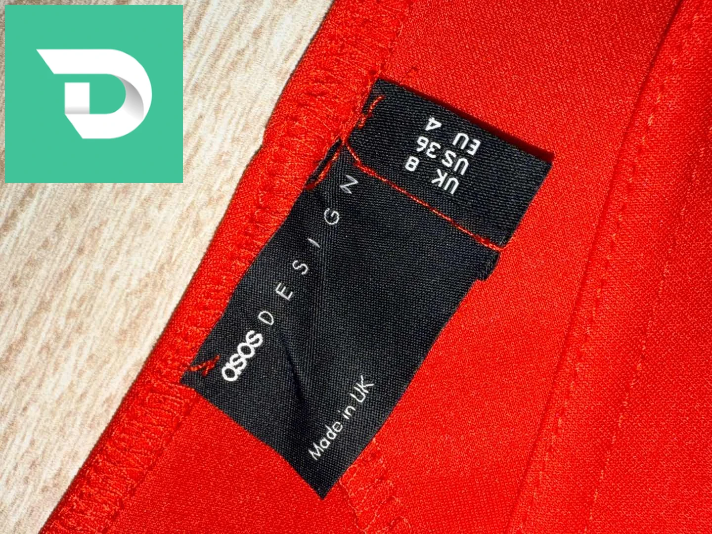 robe midi rouge orangé taille 36/38 made in uk 