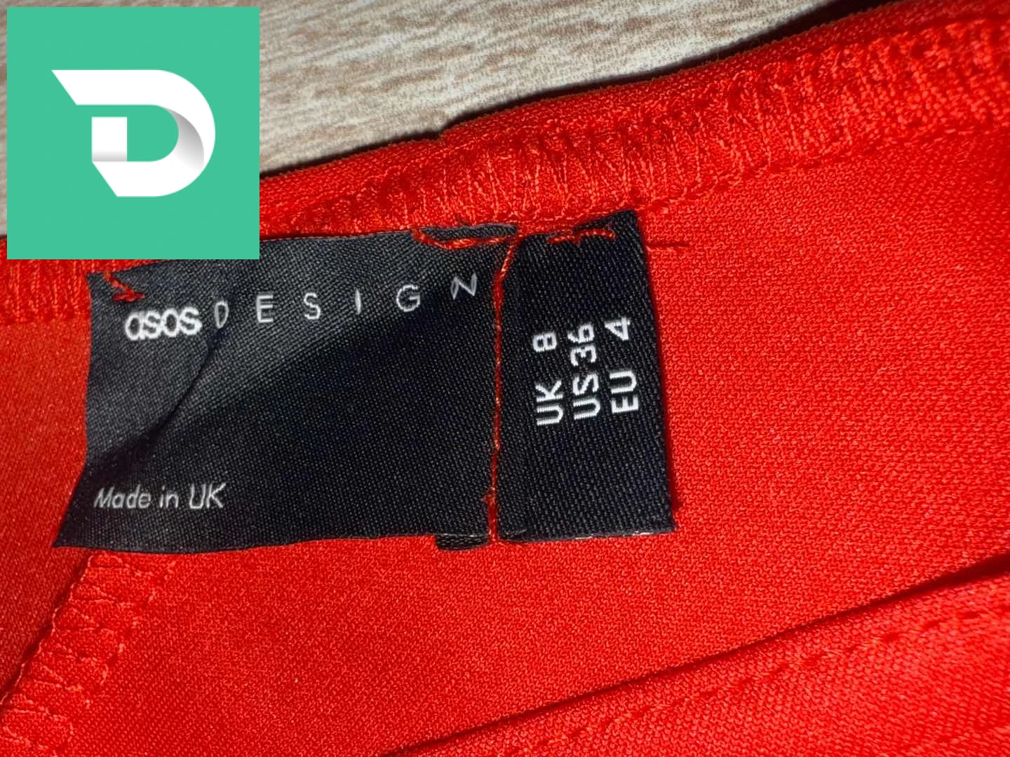 robe midi rouge orangé taille 36/38 made in uk 