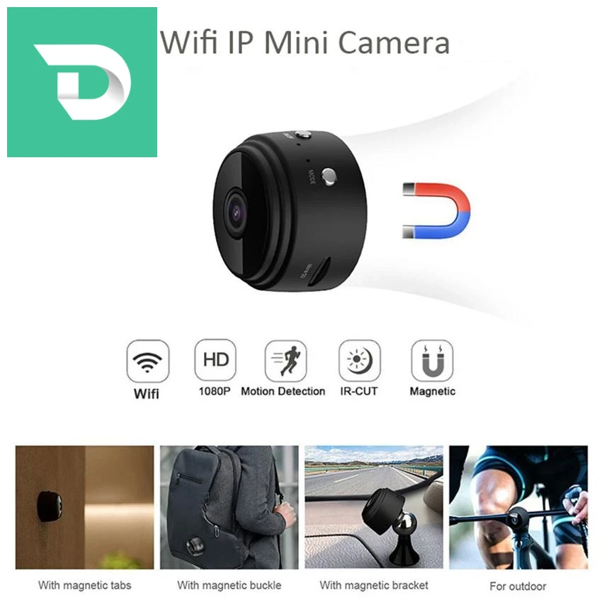 Mini Caméra Wifi A9 1080P Version Amélioré – كاميرا خفية بميزة الرؤية الليلية 