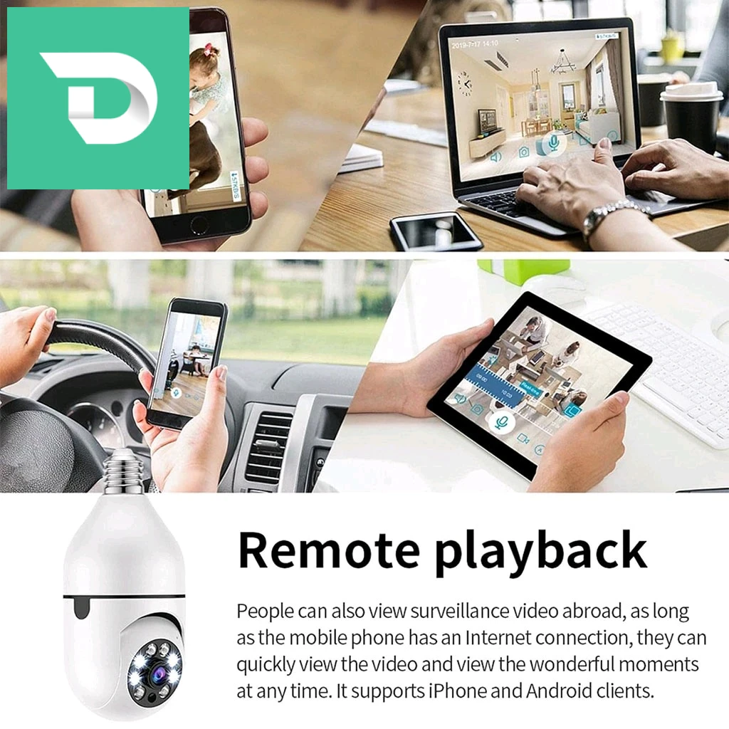 Caméra à ampoule Wi-Fi Vision Panoramique 1080p – كاميرة مراقبة وايفاي 