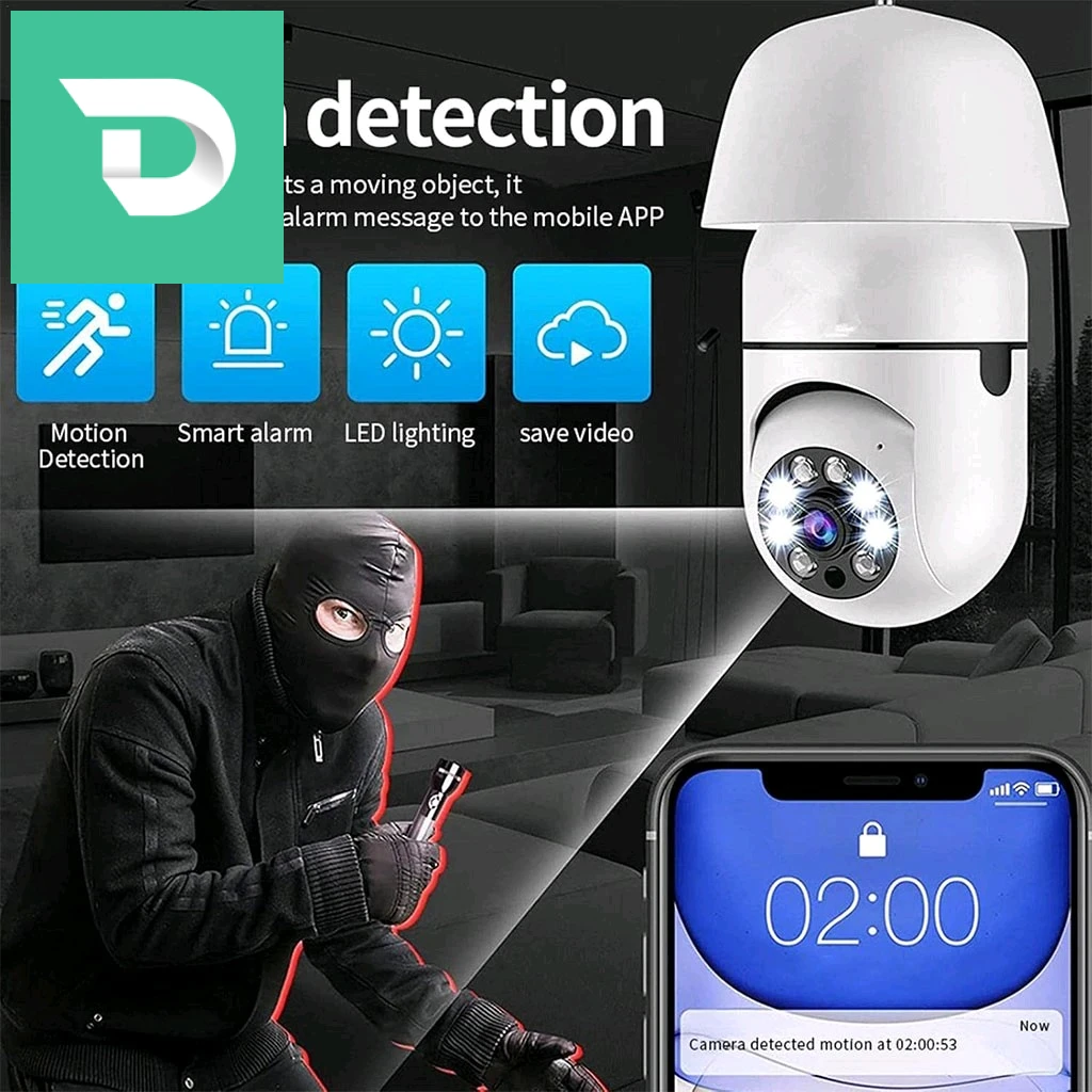 Caméra à ampoule Wi-Fi Vision Panoramique 1080p – كاميرة مراقبة وايفاي 