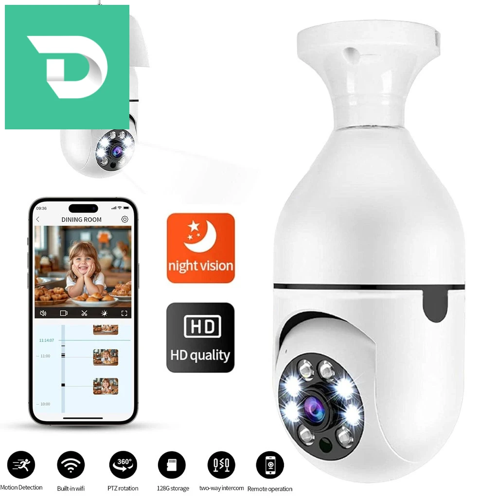 Caméra à ampoule Wi-Fi Vision Panoramique 1080p – كاميرة مراقبة وايفاي 